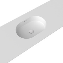 Sub 493mm Matte White Oval Undermount Basin with Overflow